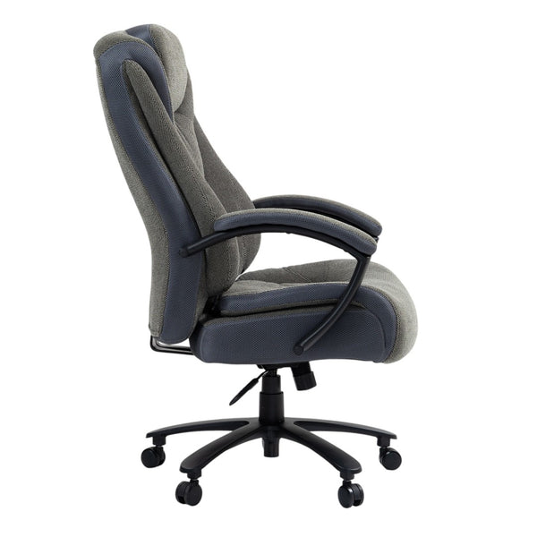 HomeRoots Set of Two Stylish Gray and Black Adjustable Height Executive Office Chairs for Ultimate Comfort 638360