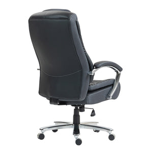 HomeRoots Set of Two Adjustable Height Swivel Rolling Office Chairs - Ergonomic Black & Silver Design 638362