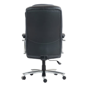 HomeRoots Set of Two Adjustable Height Swivel Rolling Office Chairs - Ergonomic Black & Silver Design 638362
