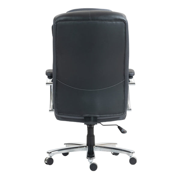 HomeRoots Set of Two Adjustable Height Swivel Rolling Office Chairs - Ergonomic Black & Silver Design 638362