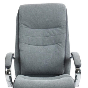HomeRoots Gray Executive Office Chair - Adjustable Height, Ergonomic Support & Stylish Gray/Silver Design for Comfort 638364