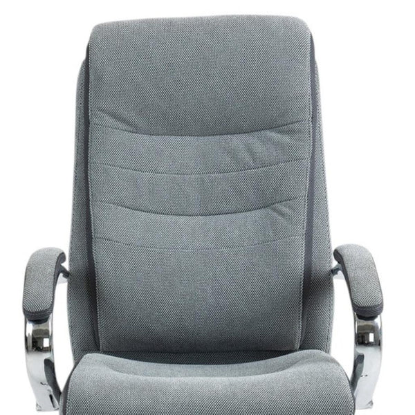 HomeRoots Gray Executive Office Chair - Adjustable Height, Ergonomic Support & Stylish Gray/Silver Design for Comfort 638364