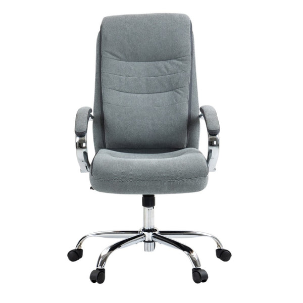 HomeRoots Gray Executive Office Chair - Adjustable Height, Ergonomic Support & Stylish Gray/Silver Design for Comfort 638364