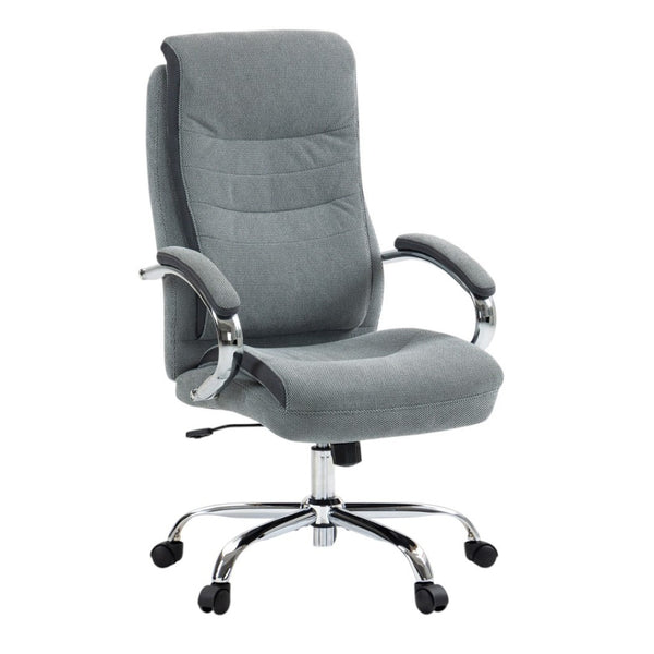 HomeRoots Gray Executive Office Chair - Adjustable Height, Ergonomic Support & Stylish Gray/Silver Design for Comfort 638364