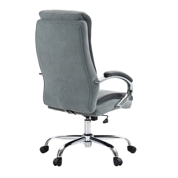 HomeRoots Gray Executive Office Chair - Adjustable Height, Ergonomic Support & Stylish Gray/Silver Design for Comfort 638364