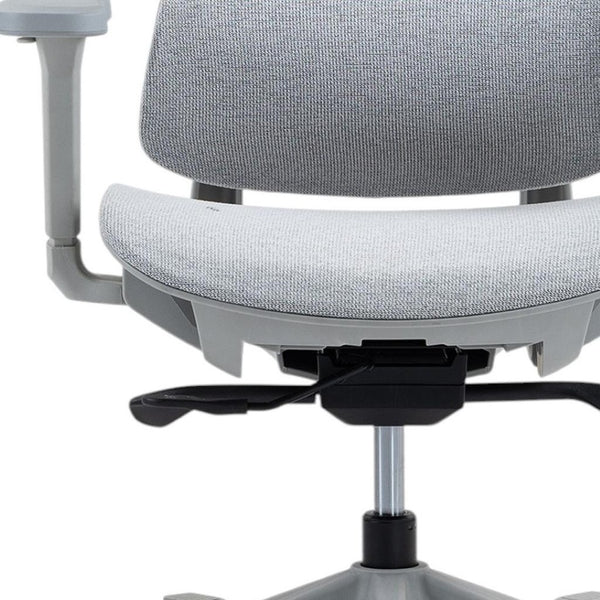 HomeRoots Set of Two Gray Adjustable Height Swivel Rolling Office Chairs - Ergonomic Comfort & Style 638366