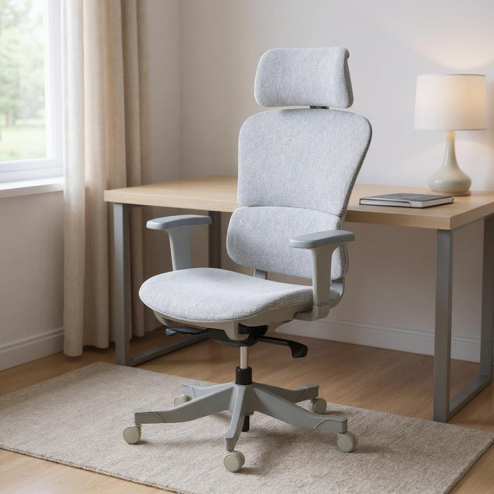 HomeRoots Set of Two Gray Adjustable Height Swivel Rolling Office Chairs - Ergonomic Comfort & Style 638366