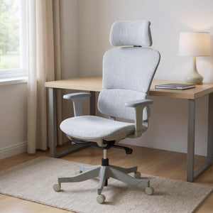 HomeRoots Set of Two Gray Adjustable Height Swivel Rolling Office Chairs - Ergonomic Comfort & Style 638366