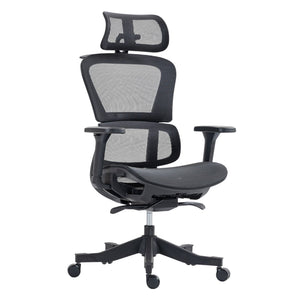 HomeRoots Set of Two Black Adjustable Office Chairs with Ergonomic Support and Rolling Casters for Comfort 638370
