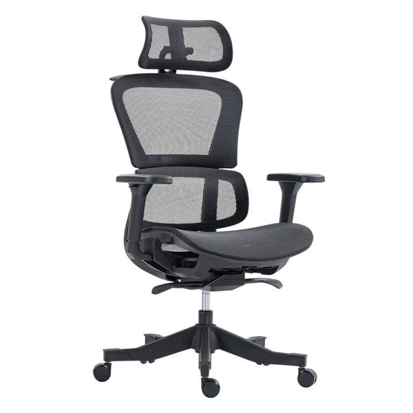 HomeRoots Set of Two Black Adjustable Office Chairs with Ergonomic Support and Rolling Casters for Comfort 638370