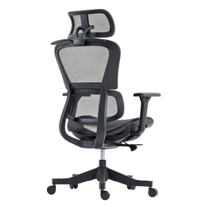 HomeRoots Set of Two Black Adjustable Office Chairs with Ergonomic Support and Rolling Casters for Comfort 638370