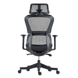 HomeRoots Set of Two Black Adjustable Office Chairs with Ergonomic Support and Rolling Casters for Comfort 638370