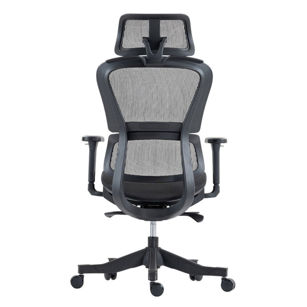 HomeRoots Set of Two Black Adjustable Office Chairs with Ergonomic Support and Rolling Casters for Comfort 638370