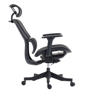 HomeRoots Set of Two Black Adjustable Office Chairs with Ergonomic Support and Rolling Casters for Comfort 638370