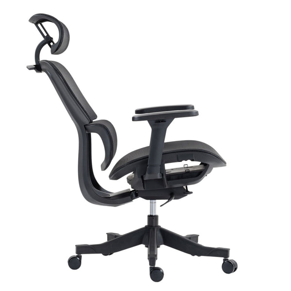 HomeRoots Set of Two Black Adjustable Office Chairs with Ergonomic Support and Rolling Casters for Comfort 638370