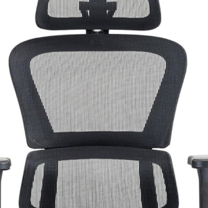 HomeRoots Set of Two Black Adjustable Office Chairs with Ergonomic Support and Rolling Casters for Comfort 638370