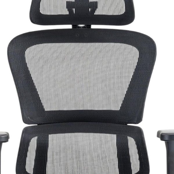 HomeRoots Set of Two Black Adjustable Office Chairs with Ergonomic Support and Rolling Casters for Comfort 638370