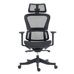 HomeRoots Set of Two Black Adjustable Office Chairs with Ergonomic Support and Rolling Casters for Comfort 638370
