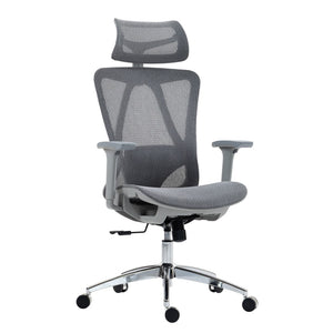 HomeRoots Gray Adjustable Height Swivel Office Chair – Ergonomic Design, Smooth Rolling, Modern Style, Durable 638372