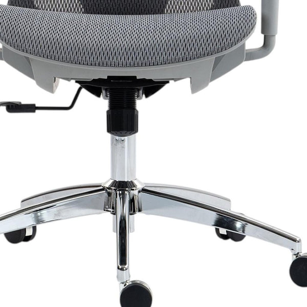 HomeRoots Gray Adjustable Height Swivel Office Chair – Ergonomic Design, Smooth Rolling, Modern Style, Durable 638372