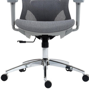 HomeRoots Gray Adjustable Height Swivel Office Chair – Ergonomic Design, Smooth Rolling, Modern Style, Durable 638372