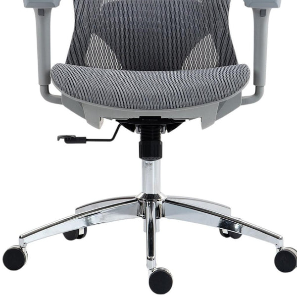 HomeRoots Gray Adjustable Height Swivel Office Chair – Ergonomic Design, Smooth Rolling, Modern Style, Durable 638372