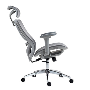 HomeRoots Gray Adjustable Height Swivel Office Chair – Ergonomic Design, Smooth Rolling, Modern Style, Durable 638372