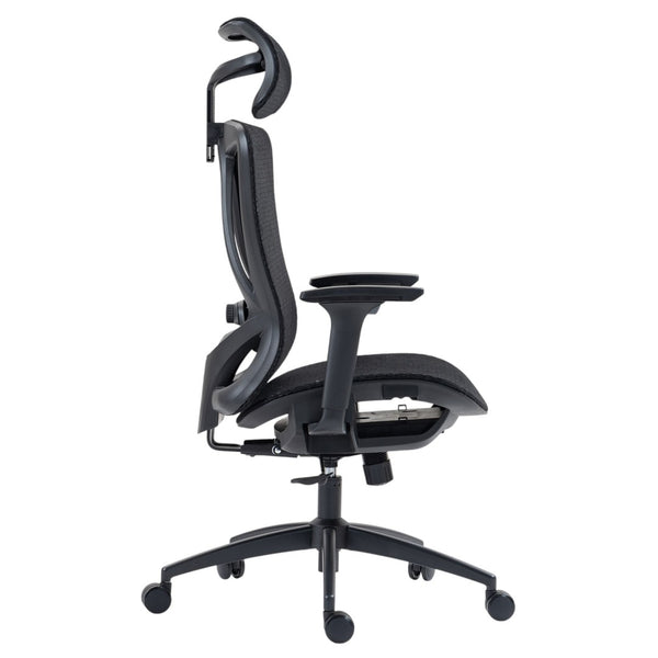 HomeRoots Black Ergonomic Adjustable Swivel Rolling Office Chair with Lumbar Support for Comfort & Style 638374
