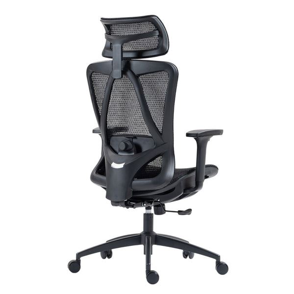 HomeRoots Black Ergonomic Adjustable Swivel Rolling Office Chair with Lumbar Support for Comfort & Style 638374