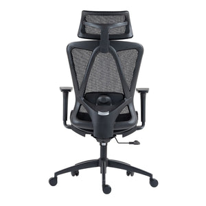 HomeRoots Black Ergonomic Adjustable Swivel Rolling Office Chair with Lumbar Support for Comfort & Style 638374