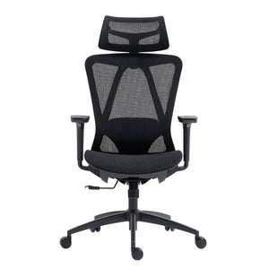 HomeRoots Black Ergonomic Adjustable Swivel Rolling Office Chair with Lumbar Support for Comfort & Style 638374