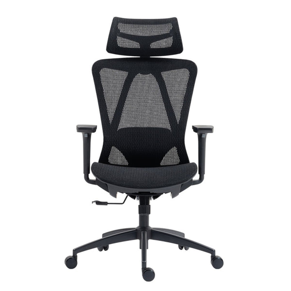 HomeRoots Black Ergonomic Adjustable Swivel Rolling Office Chair with Lumbar Support for Comfort & Style 638374