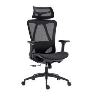 HomeRoots Black Ergonomic Adjustable Swivel Rolling Office Chair with Lumbar Support for Comfort & Style 638374
