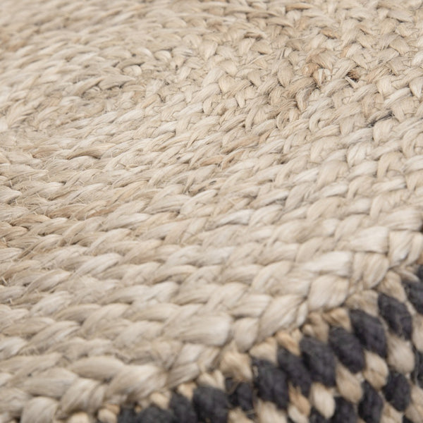 HomeRoots 18" Brown Jute Round Pouf Ottoman - Versatile Bohemian Seat, Footrest & Stylish Decor for Any Room 638509