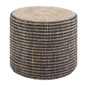 HomeRoots 18" Brown Jute Round Pouf Ottoman - Versatile Bohemian Seat, Footrest & Stylish Decor for Any Room 638509
