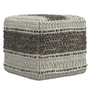 HomeRoots 18" Cozy Brown Wool Pouf Ottoman - Versatile Footrest, Extra Seat, Perfect for Modern Living Spaces! 638512