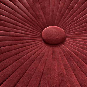 HomeRoots 20" Red Velvet Round Pouf Ottoman - Stylish Accent Seat, Cozy Footrest, Versatile Decor for Any Room 638513