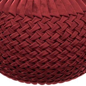 HomeRoots 20" Red Velvet Round Pouf Ottoman - Stylish Accent Seat, Cozy Footrest, Versatile Decor for Any Room 638513