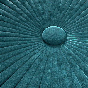 HomeRoots 20" Blue Velvet Round Pouf Ottoman - Stylish Footrest, Extra Seating & Chic Accent for Any Space 638524
