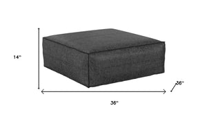 HomeRoots 36" Black Faux Leather Pouf Ottoman - Versatile Square Design for Modern Living Rooms & Casual Spaces 638527
