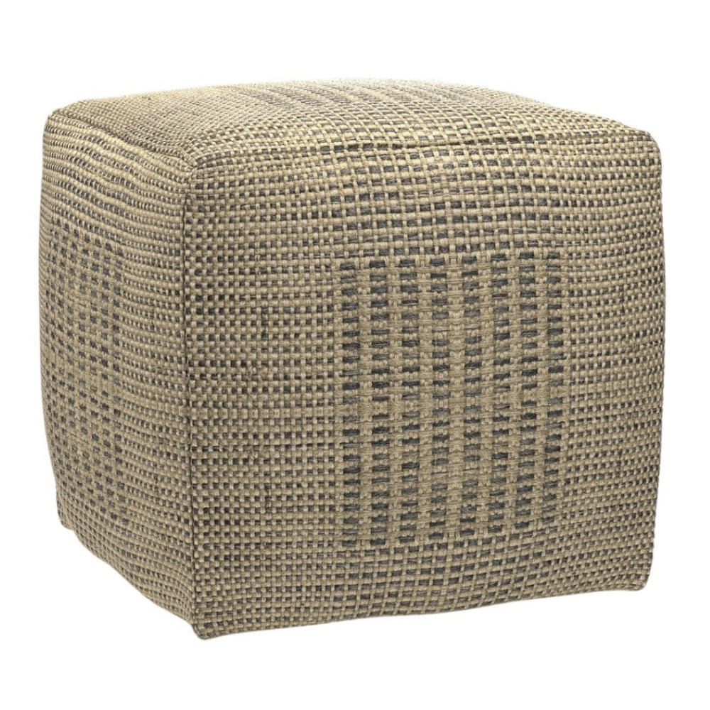 HomeRoots 18" Off White Jute Pouf Ottoman - Versatile Footrest, Extra Seating & Natural Decor Accent for Home 638528