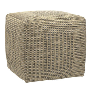 HomeRoots 18" Off White Jute Pouf Ottoman - Versatile Footrest, Extra Seating & Natural Decor Accent for Home 638528