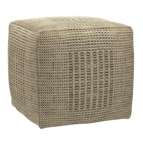 HomeRoots 18" Off White Jute Pouf Ottoman - Versatile Footrest, Extra Seating & Natural Decor Accent for Home 638528