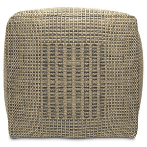 HomeRoots 18" Off White Jute Pouf Ottoman - Versatile Footrest, Extra Seating & Natural Decor Accent for Home 638528