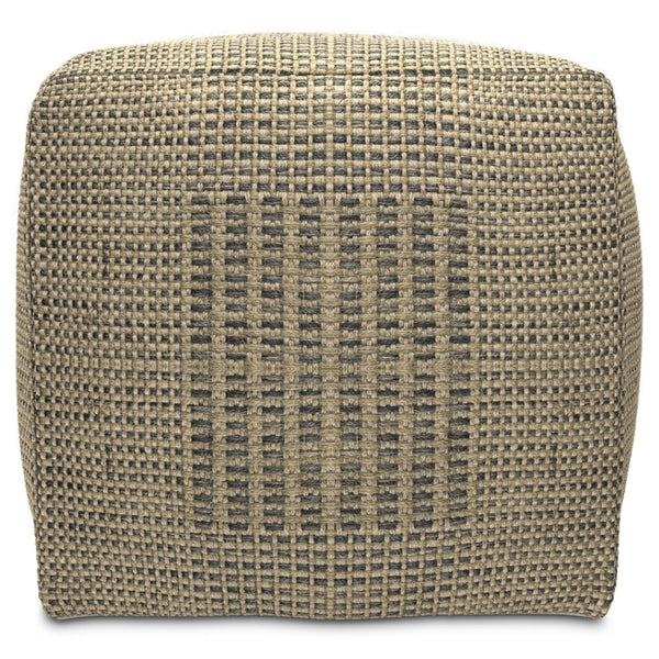 HomeRoots 18" Off White Jute Pouf Ottoman - Versatile Footrest, Extra Seating & Natural Decor Accent for Home 638528