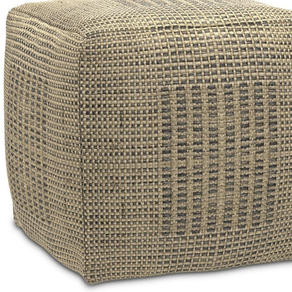 HomeRoots 18" Off White Jute Pouf Ottoman - Versatile Footrest, Extra Seating & Natural Decor Accent for Home 638528