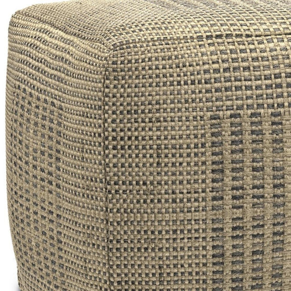 HomeRoots 18" Off White Jute Pouf Ottoman - Versatile Footrest, Extra Seating & Natural Decor Accent for Home 638528