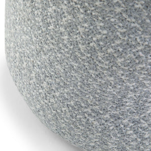 HomeRoots 20" Blue Cotton Round Pouf Ottoman - Versatile, Soft, and Stylish Seating for Any Room Decor 638529