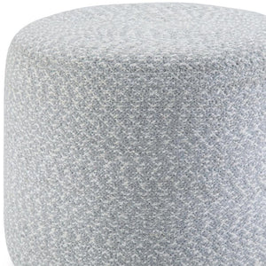 HomeRoots 20" Blue Cotton Round Pouf Ottoman - Versatile, Soft, and Stylish Seating for Any Room Decor 638529