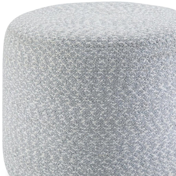 HomeRoots 20" Blue Cotton Round Pouf Ottoman - Versatile, Soft, and Stylish Seating for Any Room Decor 638529
